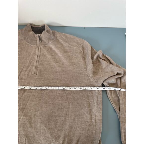 Alan Flusser Mens tan quarter zip sweater size XXL - Picture 5 of 6